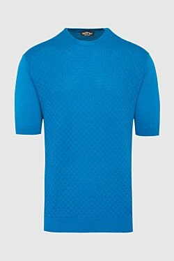 Blue silk T-shirt for men