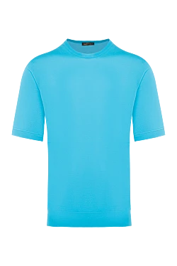 Blue cotton T-shirt for men