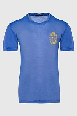 Blue cotton T-shirt for men
