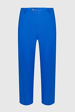 Blue wool trousers for men