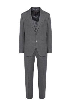 Gray wool and silk suit for men