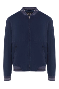 Куртка-бомбер замшева синя чоловіча