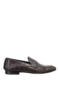 Crocodile leather loafers brown for men