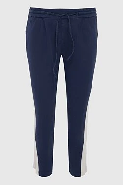 Blue cotton trousers for women