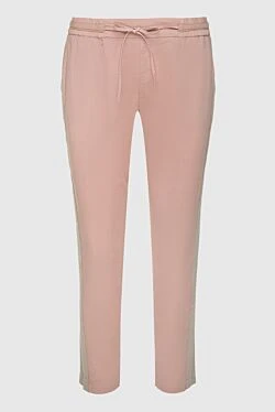 Pink cotton trousers for women