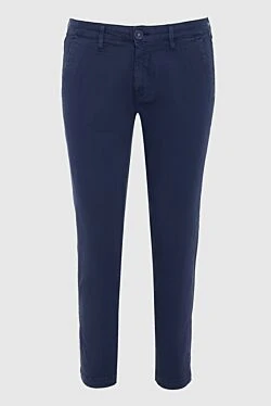 Blue cotton trousers for women