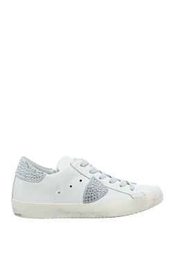 White leather sneakers for women