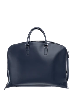 Blue leather bag for men