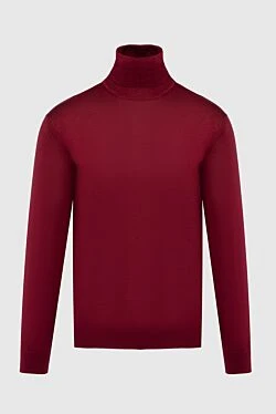 Men's burgundy wool, silk and cashmere turtleneck.