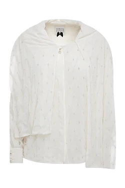 Women's blouse with white pearls white