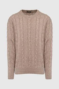 Wool and cashmere jumper brown for men