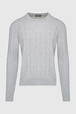 Wool and cashmere jumper gray for men