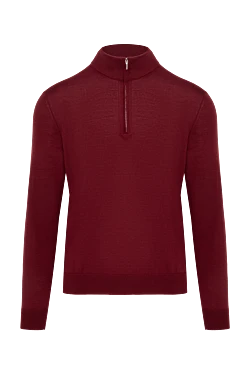 Wool, cashmere and silk troyer burgundy for men
