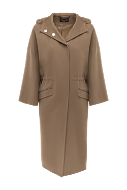 Women's beige wool and mink coat