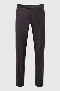 Men's brown wool and cashmere trousers