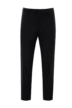 Men's blue wool and cashmere trousers
