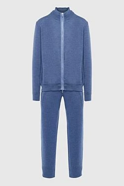 Men's sports suit made of wool and silk, blue
