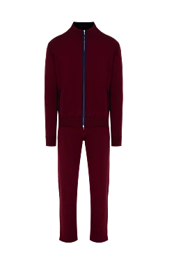 Men's sports suit made of wool and silk, burgundy