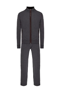 Men's sports suit made of wool and silk, gray