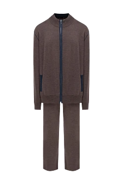 Men's sports suit made of wool and silk, brown