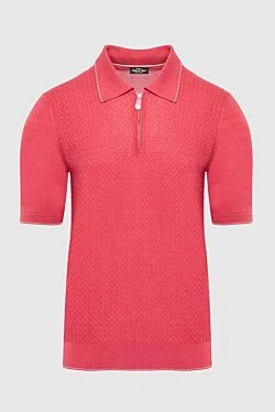 Silk polo red for men