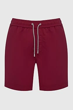 Men's polyester beach shorts, burgundy