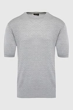 Silk short sleeve jumper gray for men