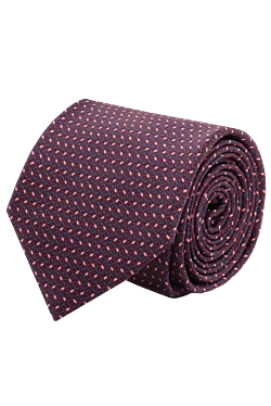 Men's burgundy silk tie