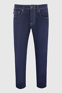 Blue cotton and polyester jeans for men