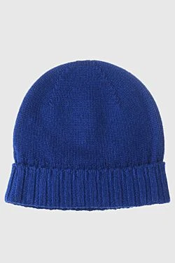 Blue cashmere hat for men