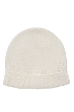 Beige cashmere beanie hat for women