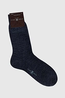 Men's gray wool and polyamide socks
