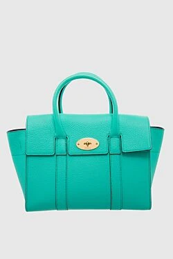 Green leather bag for women