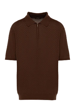 Silk polo brown for men