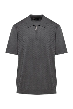 Silk polo gray for men