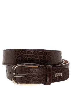 Brown crocodile leather belt for men