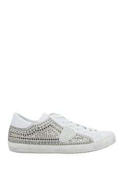 White leather sneakers for women