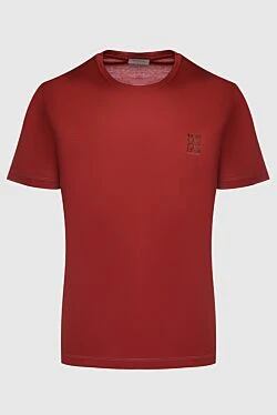 Men's burgundy cotton T-shirt