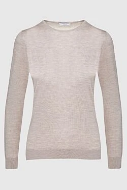 Beige wool jumper for women