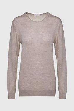 Beige wool jumper for women