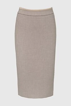 Beige polyester skirt for women