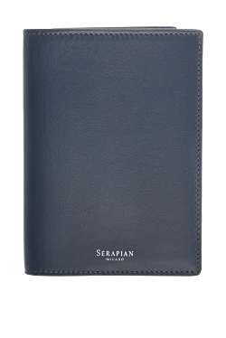 Gray leather passport cover for men