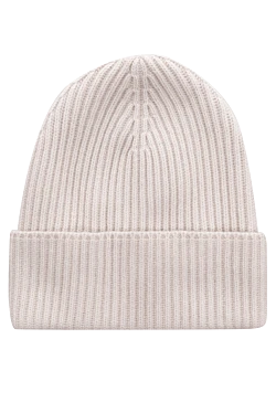 White cashmere hat for men