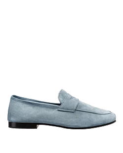 Blue suede loafers for men