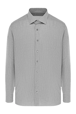 Men's gray cotton and cashmere shirt