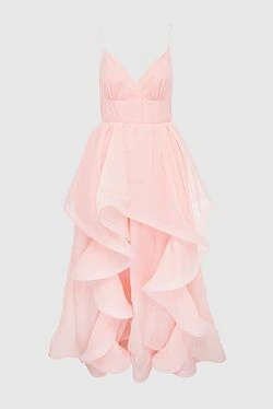 Pink polyester dress for women