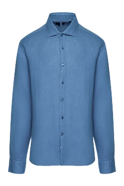 Men's blue linen shirt