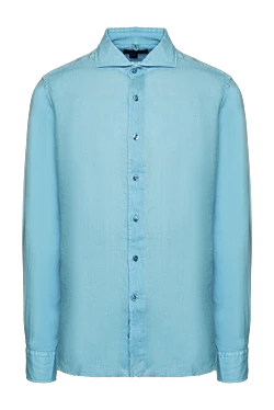 Men's blue linen shirt