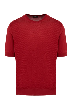 Men's red short sleeve silk jumper