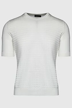 Short sleeve jumper in silk white for men